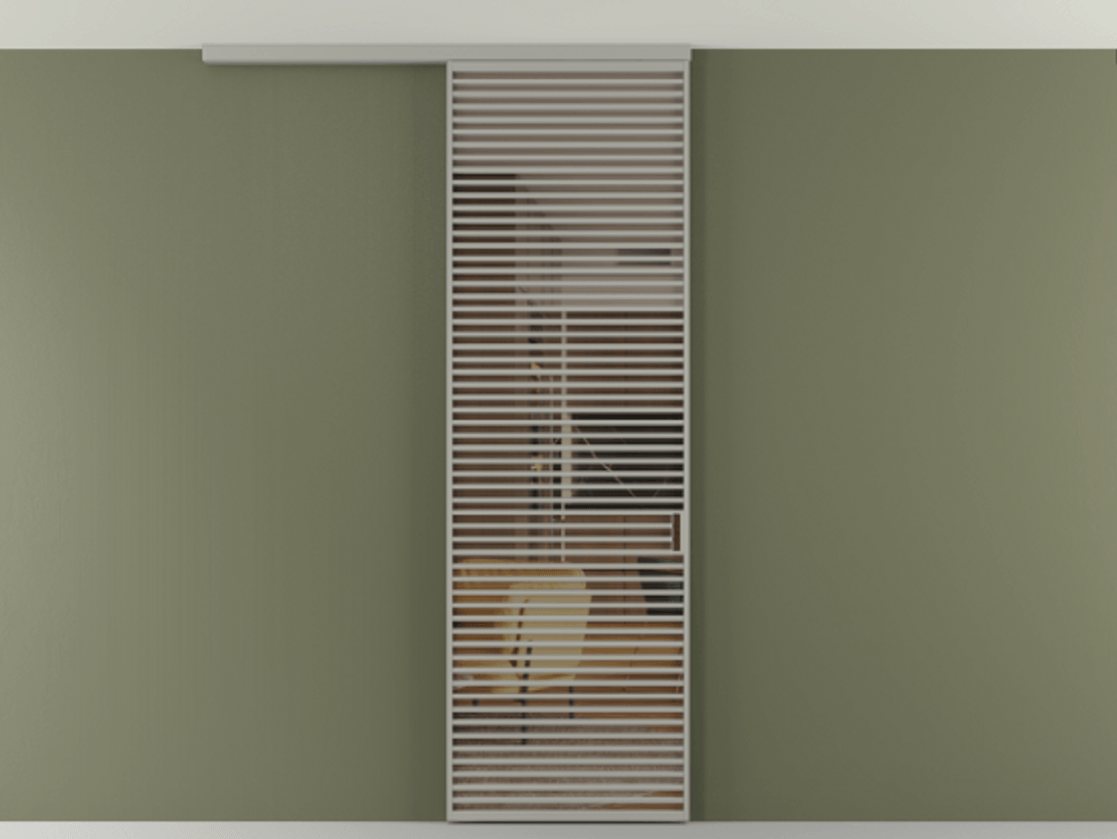 Перегородка Формато вдоль стены на потолок 1 створка АЛПР 040.07 Алюминий нейтральный серый Прозрачное бронзовое стекло, триплекс Цена 1262670 AMD | Volhovec