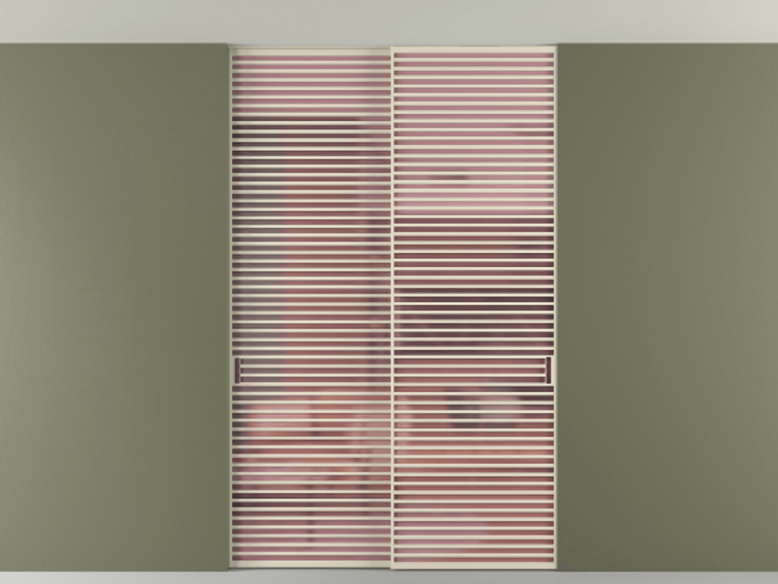 Перегородка Formato внутри проёма скрытое крепление в потолок 2 створки АЛПР 040.07 Алюминий бежево-серый Сатинированное розовое стекло, триплекс Цена 2892900 AMD | Volhovec