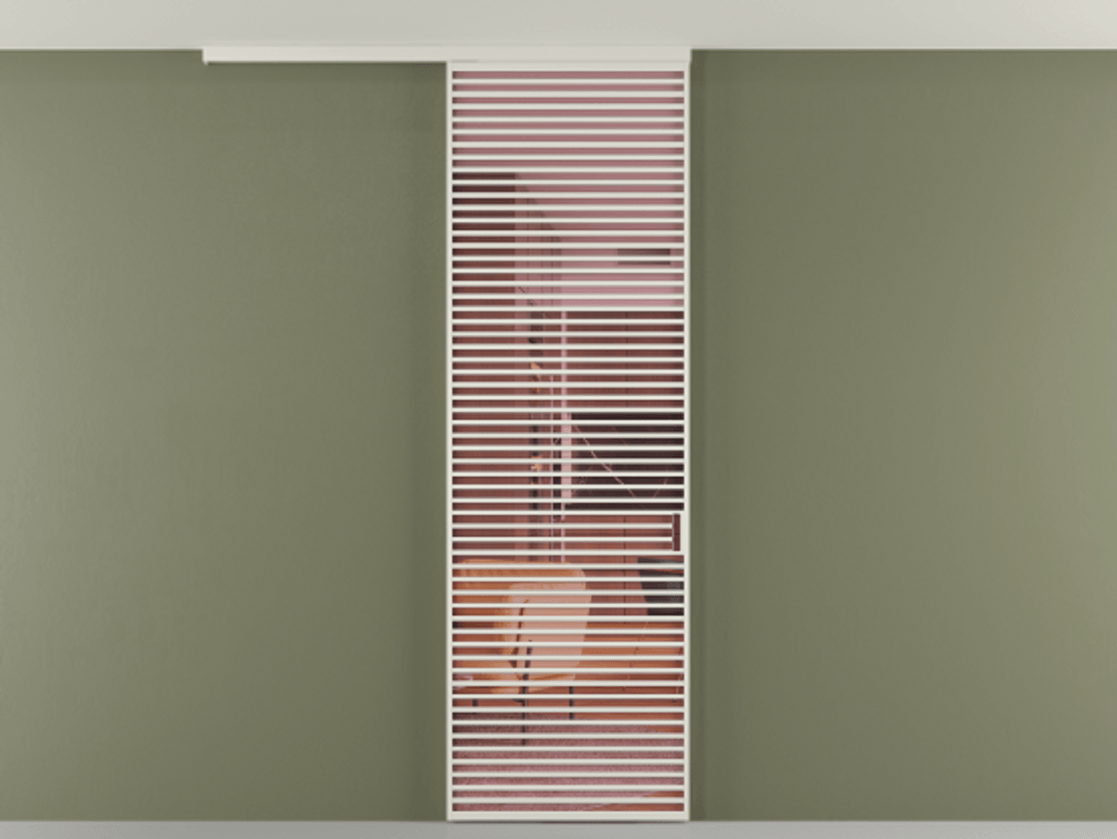 Перегородка Формато вдоль стены на потолок 1 створка АЛПР 040.07 Алюминий Белый Прозрачное розовое стекло, триплекс Цена 1147600 AMD | Volhovec