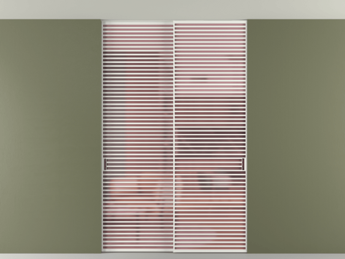 Перегородка Formato внутри проёма скрытое крепление в потолок 2 створки АЛПР 040.07 Алюминий светло-серый Сатинированное розовое стекло, триплекс Цена 2764500 AMD | Volhovec