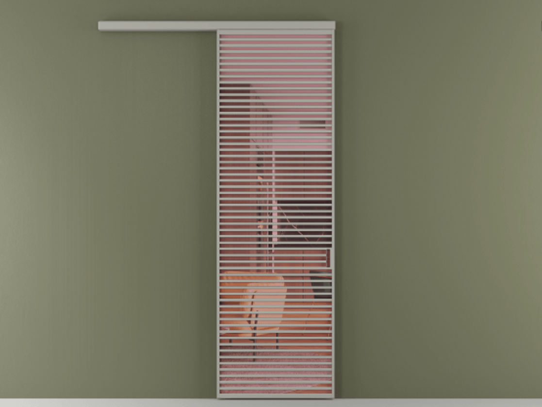 Перегородка Formato вдоль стены 1 створка АЛПР 040.07 Алюминий нейтральный серый Прозрачное розовое стекло, триплекс Цена 1244100 AMD  | Volhovec