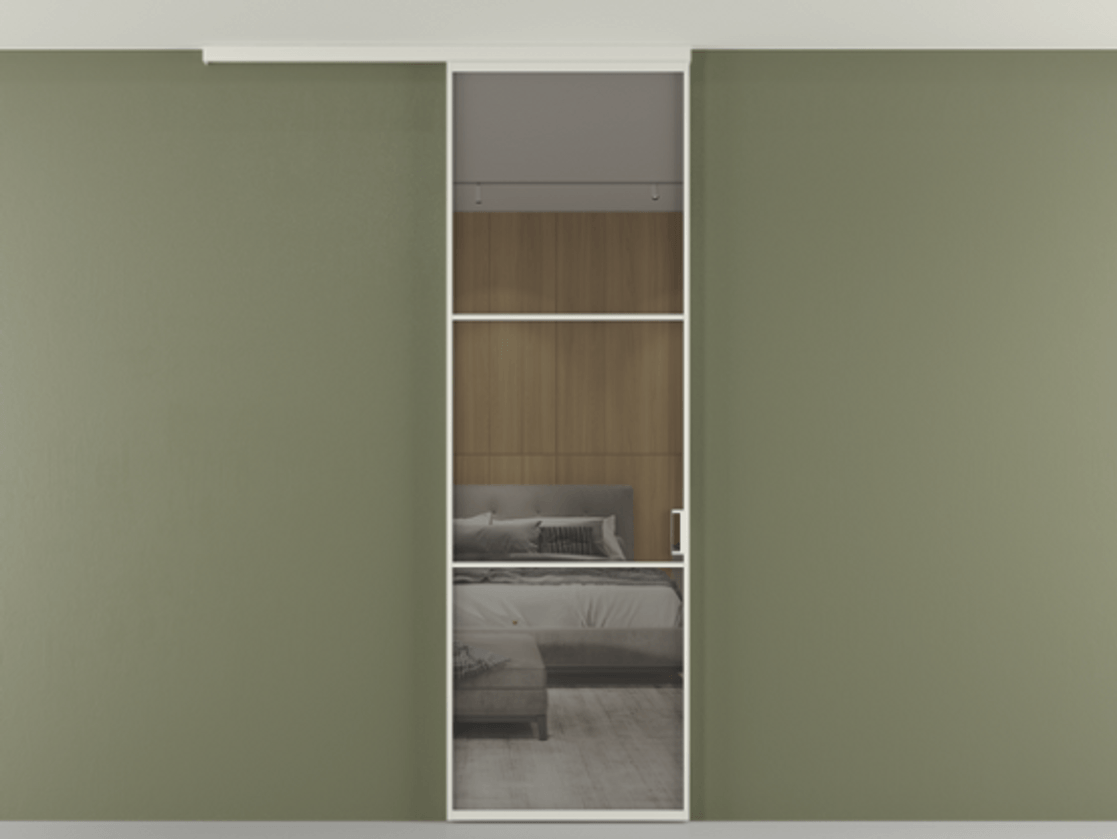 Перегородка Formato вдоль стены на потолок одностворчатая АЛПР 040.03 Алюминий Белый Рефлективное серое стекло "Stopsol", калёное, 6 мм. Скрытый короб БЕЛ Цена 771110 AMD 1. Полотно 2 шт. (800/2100 мм)
2. Комплект установки раздвижной системы
3. Базовый комплект фурнитуры
4.Ручка RONDO
. Фабрика дверей Волховец 8 (800) 551 43 19 Перегородка Formato вдоль стены на потолок одностворчатая АЛПР 040.03 Алюминий Белый Рефлективное серое стекло "Stopsol", калёное, 6 мм Цена 771110 AMD | Volhovec