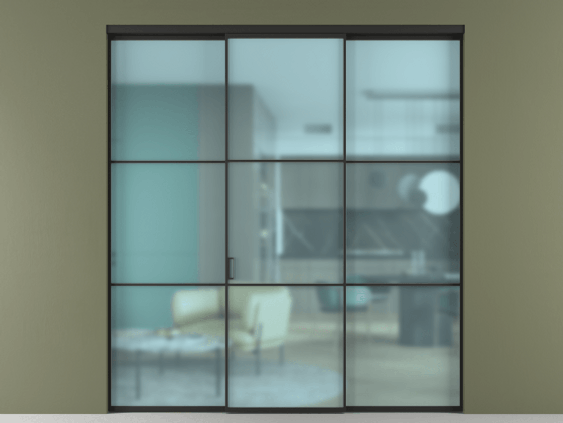 Перегородка Формато внутри проёма 3 створки АЛПР 040.03 Алюминий Черный Сатинированное голубое стекло, триплекс. Скрытый короб ЧЕР Цена 1537500 AMD 1. Полотно 3 шт. (800/2100 мм)
2. Комплект установки раздвижной системы
3. Базовый комплект фурнитуры
4.Ручка Рондо. Фабрика дверей Волховец 8 (800) 551 43 19 Перегородка Формато внутри проёма 3 створки АЛПР 040.03 Алюминий Черный Сатинированное голубое стекло, триплекс Цена 1537500 AMD | Volhovec