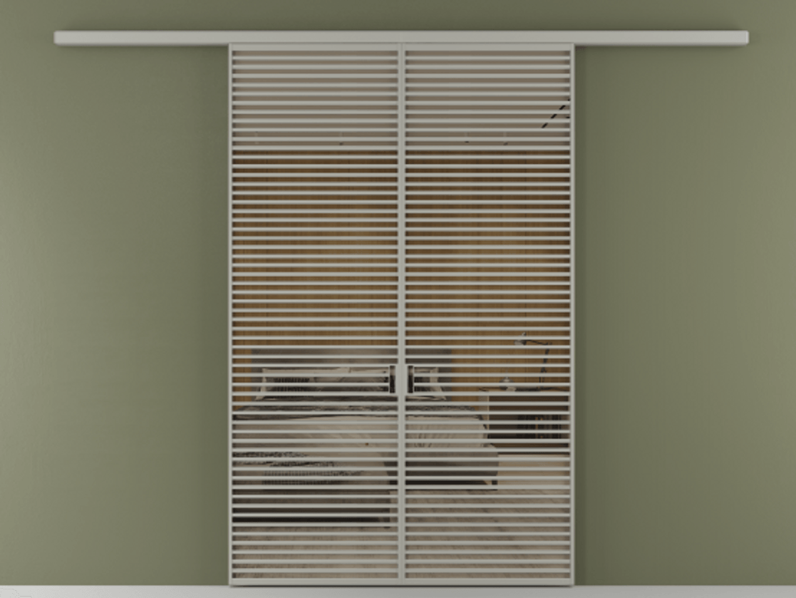 Перегородка Formato вдоль стены 2 створки АЛПР 040.07 Алюминий нейтральный серый Рефлективное бронзовое стекло "Stopsol", калёное Цена 445000 ₽ | Volhovec