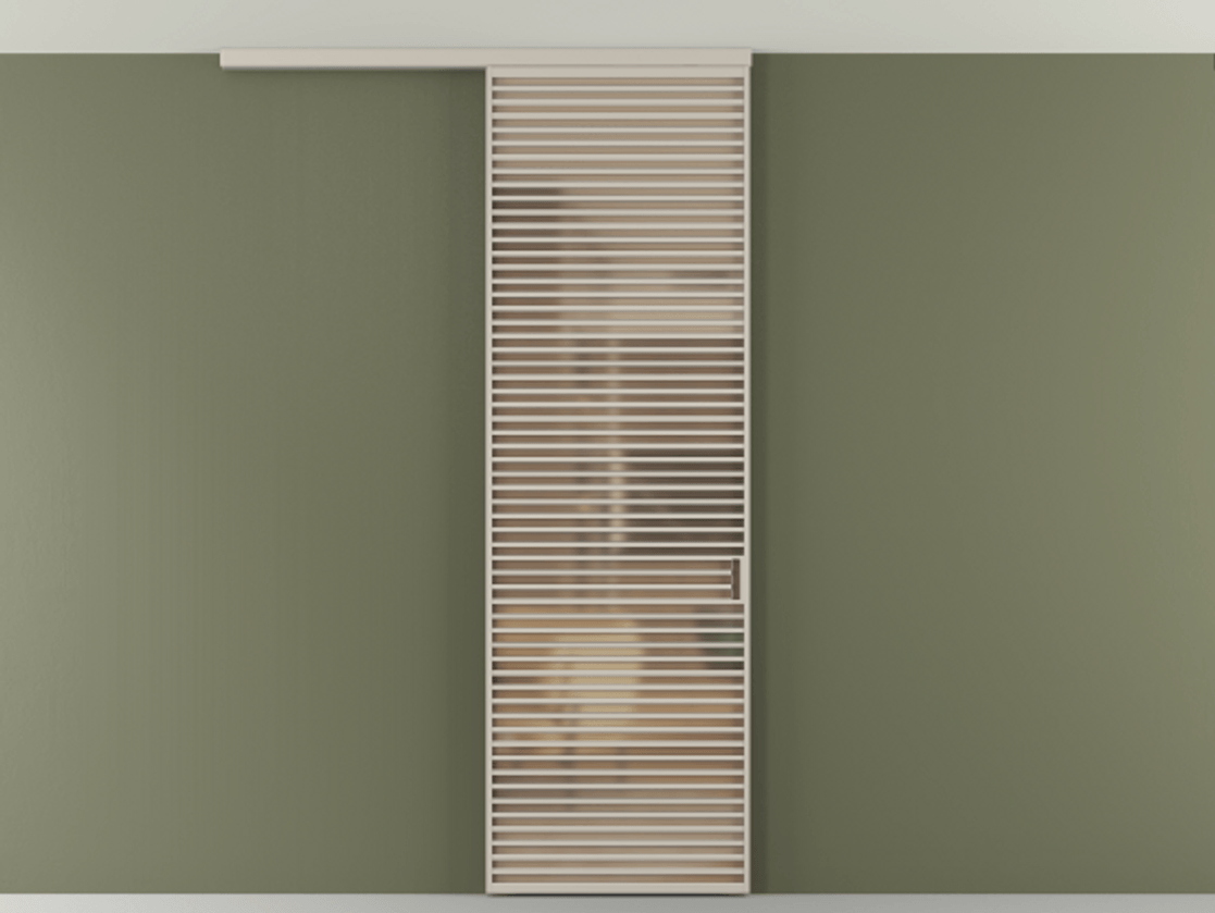 Перегородка Formato вдоль стены на потолок 1 створка АЛПР 040.07 Алюминий светло-бежевый Сатинированное оранжевое стекло, триплекс Цена 1262700 AMD | Volhovec