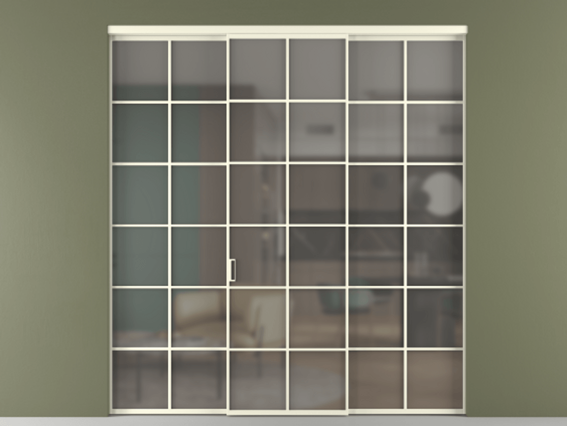 Перегородка Формато внутри проёма 3 створки АЛПР 040.05 Алюминий молочно-белый Сатинированное серое стекло, триплекс. Цена 1718540 AMD 1. Полотно 3 шт. (800/2100 мм)
2. Комплект установки раздвижной системы
3. Базовый комплект фурнитуры
4.Ручка Рондо. Фабрика дверей Волховец 8 (800) 551 43 19 Перегородка Формато внутри проёма 3 створки АЛПР 040.05 Алюминий молочно-белый Сатинированное серое стекло, триплекс Цена 1718540 AMD | Volhovec