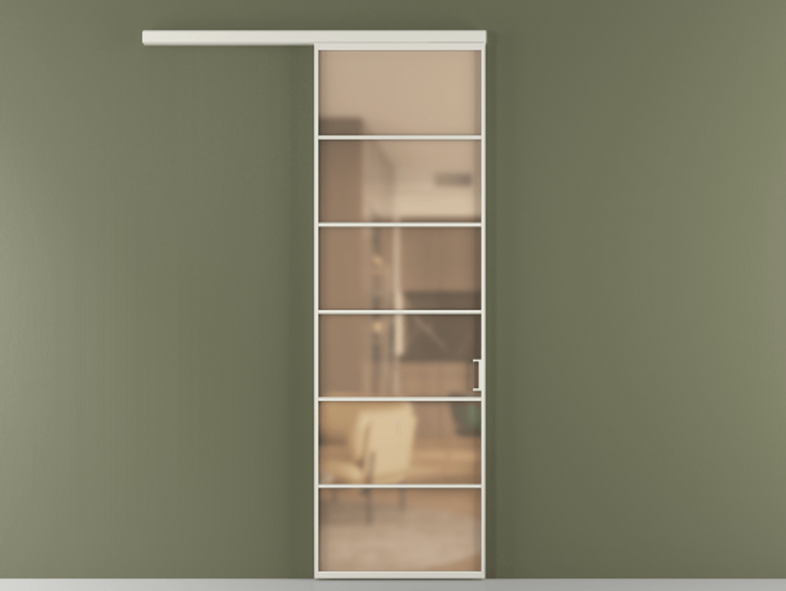 Перегородка Формато вдоль стены 1 створка АЛПР 040.04 Алюминий Белый Сатинированное оранжевое стекло, триплекс Цена 727100 AMD  | Volhovec