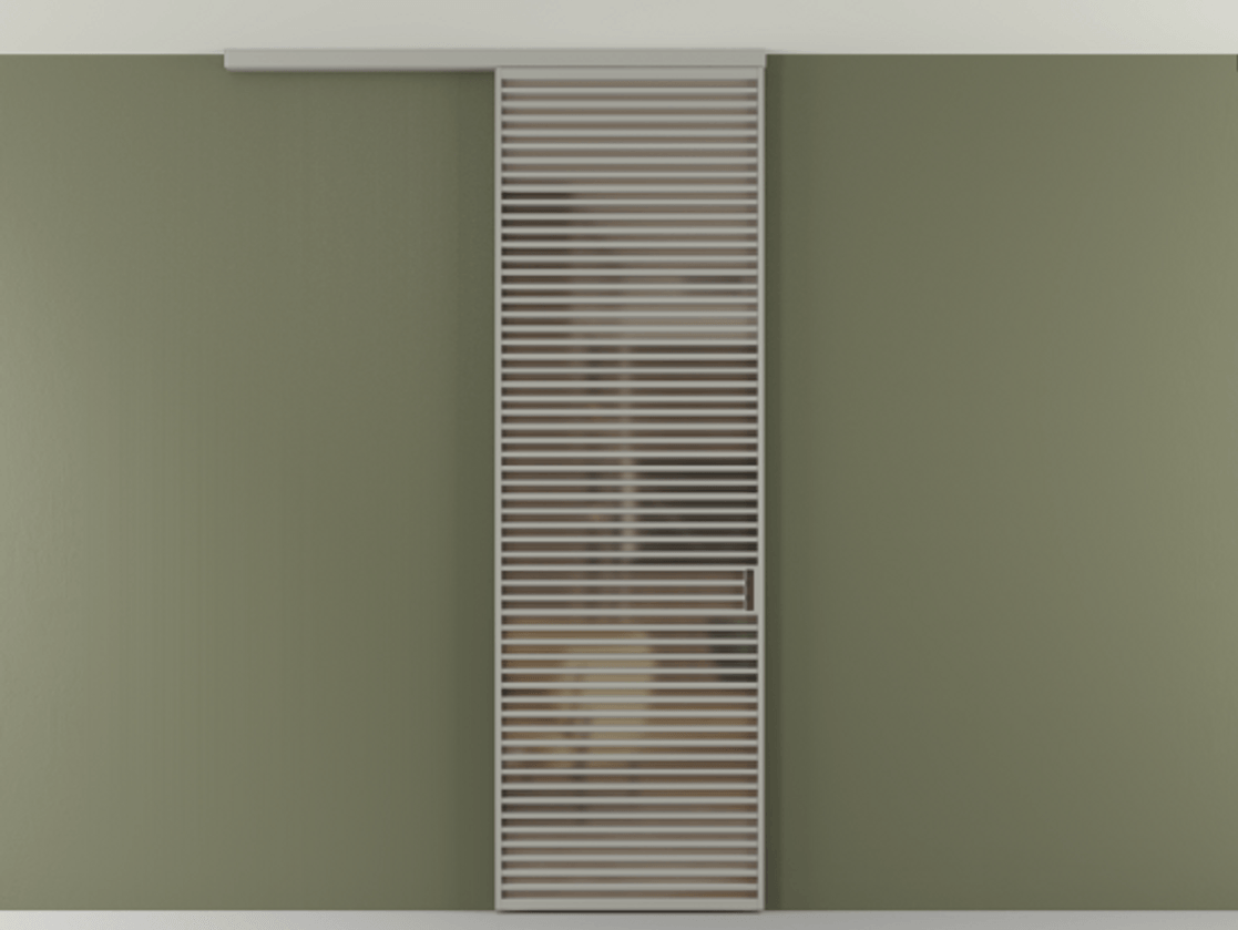 Перегородка Формато вдоль стены на потолок 1 створка АЛПР 040.07 Алюминий нейтральный серый Сатинированное бронзовое стекло, триплекс Цена 1262670 AMD | Volhovec