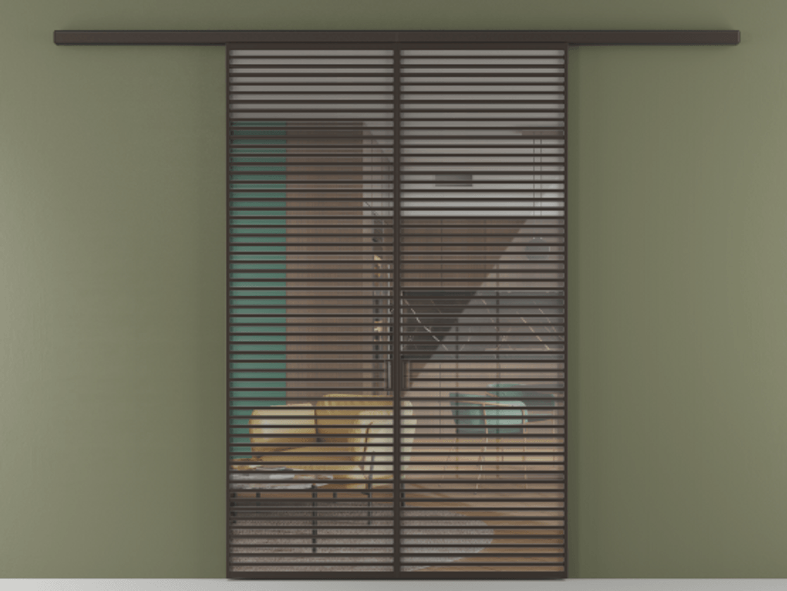 Перегородка Формато вдоль стены 2 створки АЛПР 040.07 Алюминий антрацит Рефлективное прозрачное стекло "Стопсол", калёное Цена 3001080 AMD | Volhovec