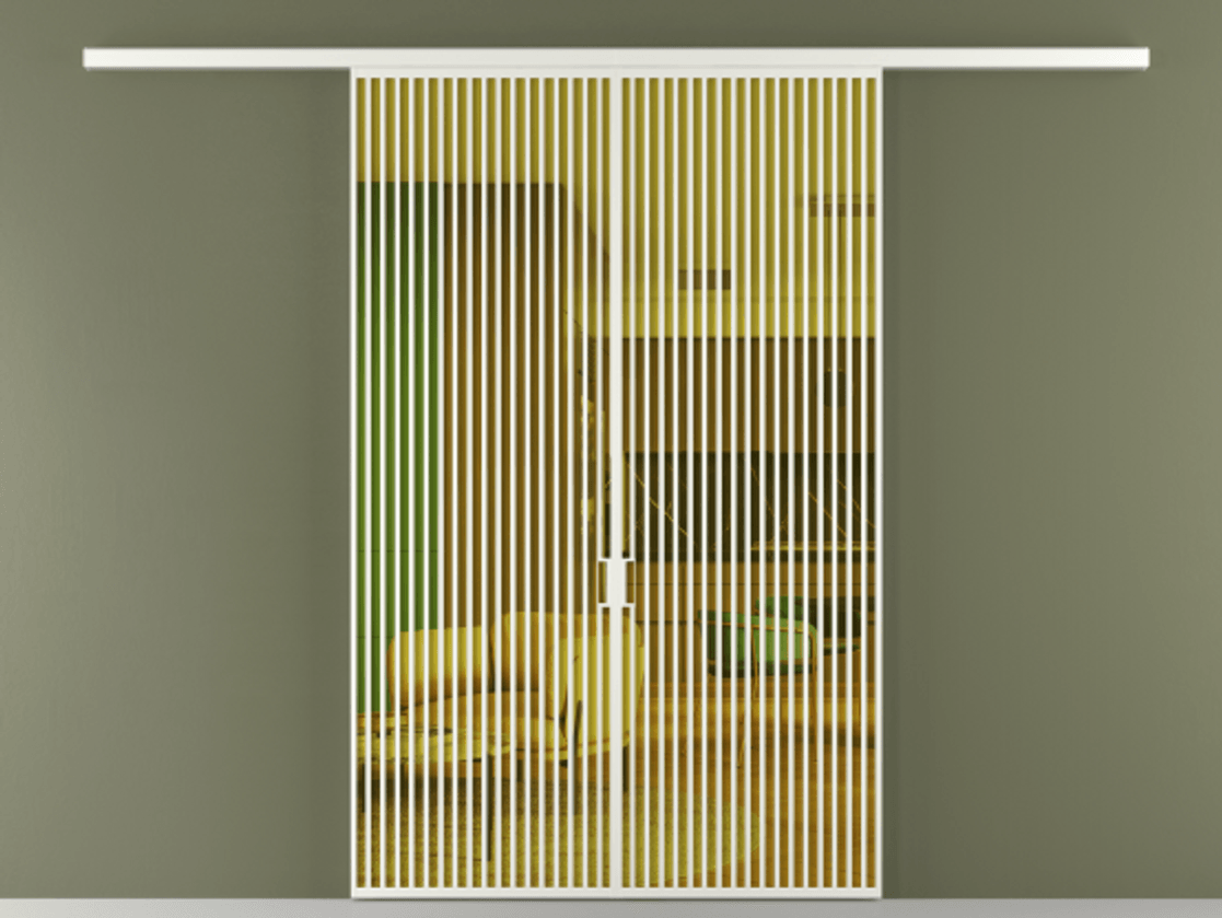 Перегородка Формато вдоль стены 2 створки АЛПР 040.06 Алюминий светло-серый Прозрачное жёлтое стекло, триплекс Цена 2426200 AMD | Volhovec