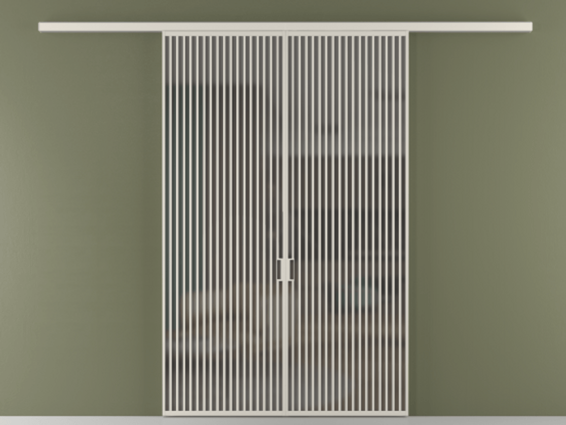 Перегородка Formato вдоль стены 2 створки АЛПР 040.06 Алюминий облачно-серый Сатинированное серое стекло, триплекс Цена 2893180 AMD | Volhovec