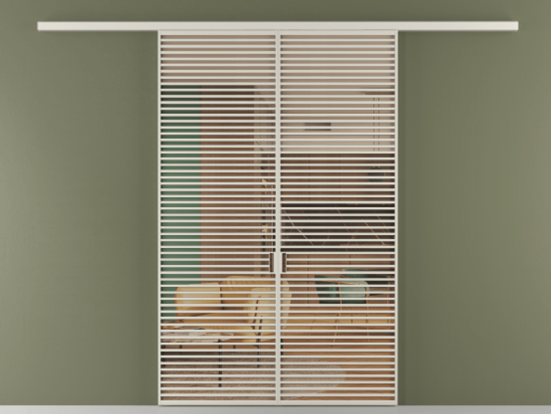 Перегородка Формато вдоль стены 2 створки АЛПР 040.07 Алюминий облачно-серый Прозрачное оранжевое стекло, триплекс Цена 2309500 AMD | Volhovec