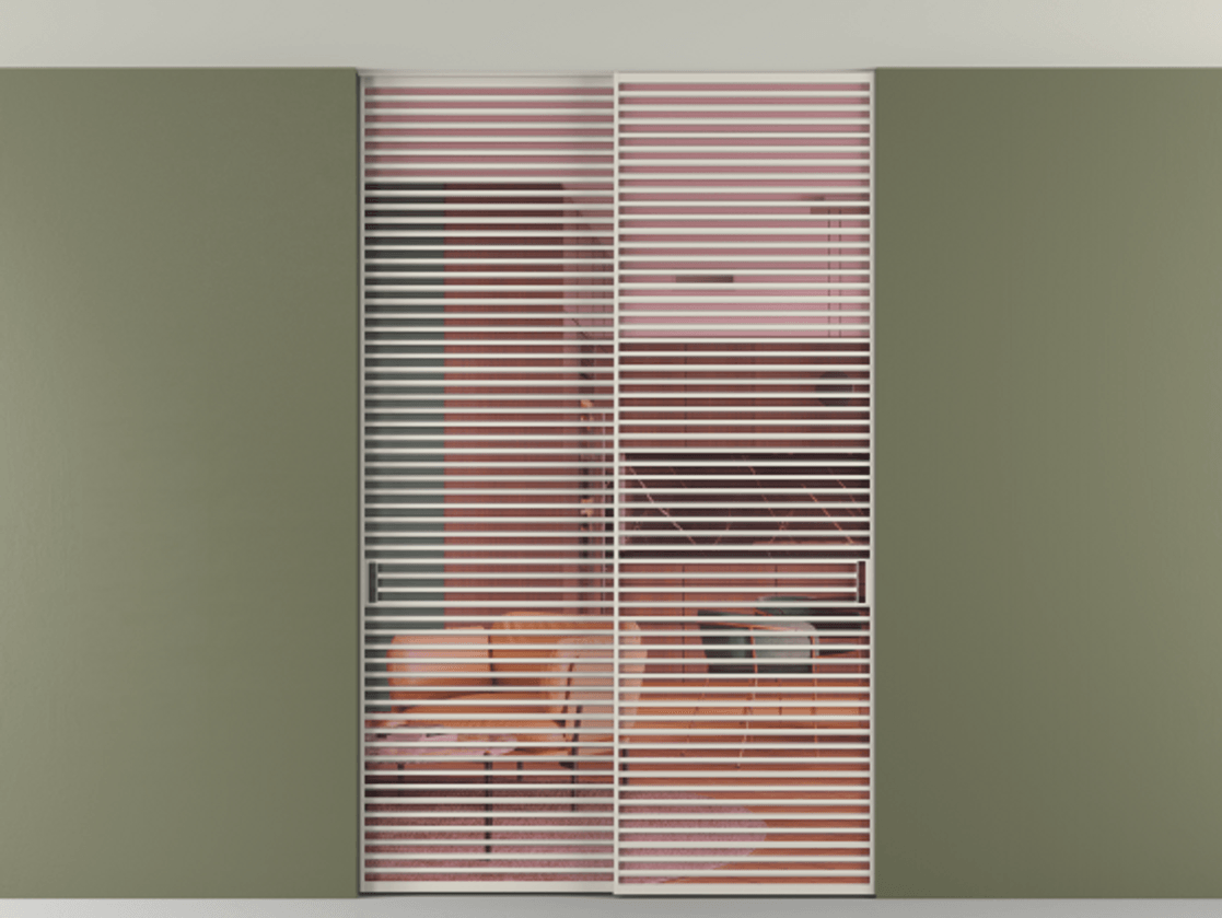 Перегородка Формато внутри проёма скрытое крепление в потолок 2 створки АЛПР 040.07 Алюминий облачно-серый Прозрачное розовое стекло, триплекс Цена 2764500 AMD | Volhovec