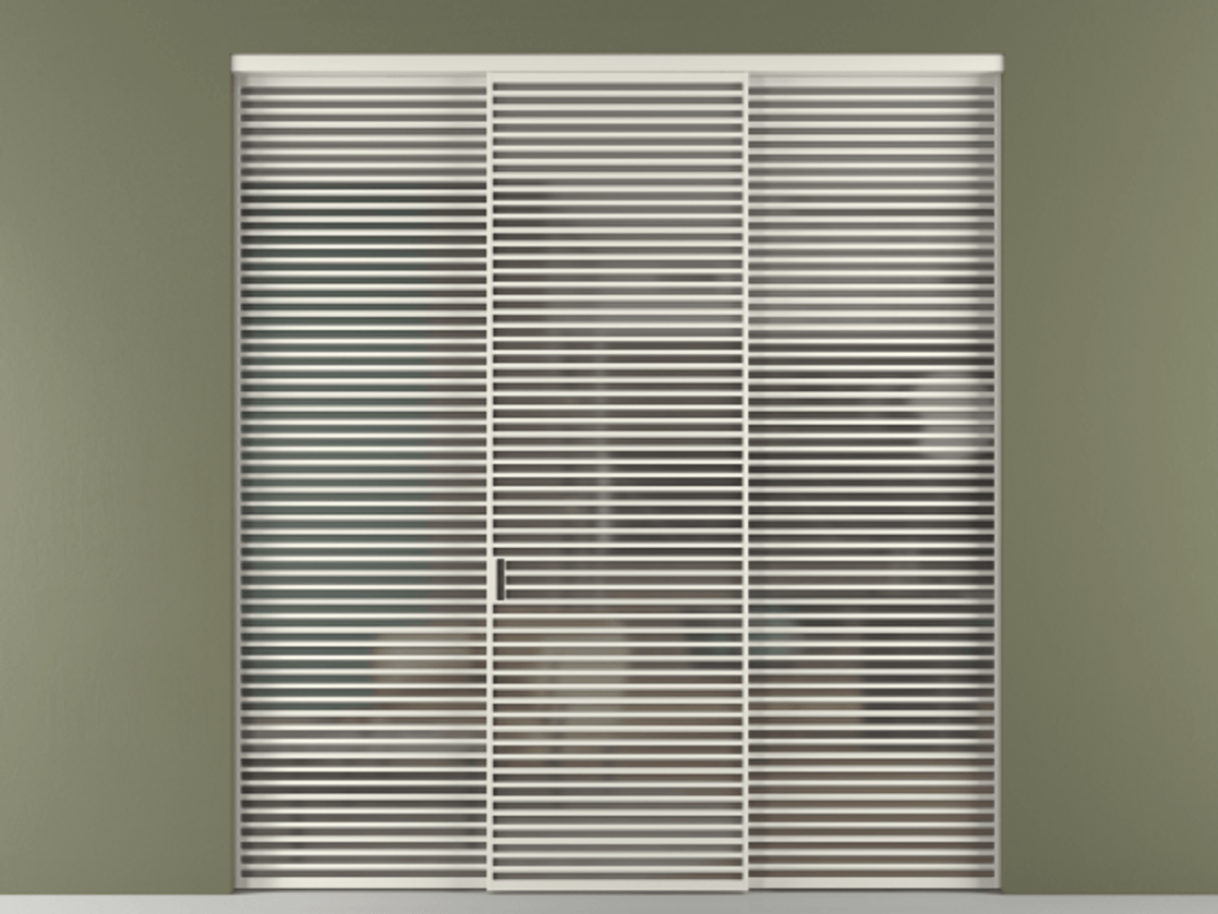 Перегородка Формато внутри проёма 3 створки АЛПР 040.07 Алюминий Белый Сатинированное серое стекло, триплекс Цена 2953200 AMD | Volhovec