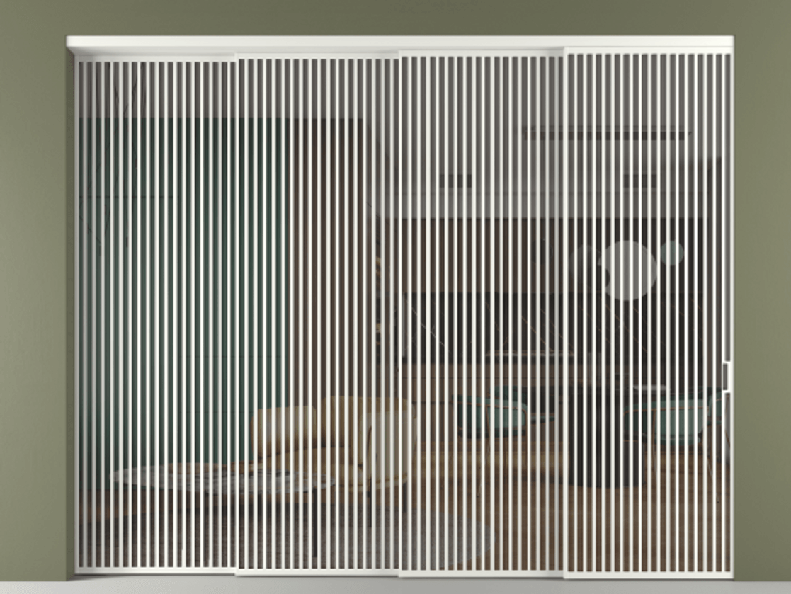 Перегородка Формато внутри проёма 4 створки с синхронным механизмом АЛПР 040.06 Алюминий светло-серый Прозрачное серое стекло, триплекс Цена 5242250 AMD | Volhovec