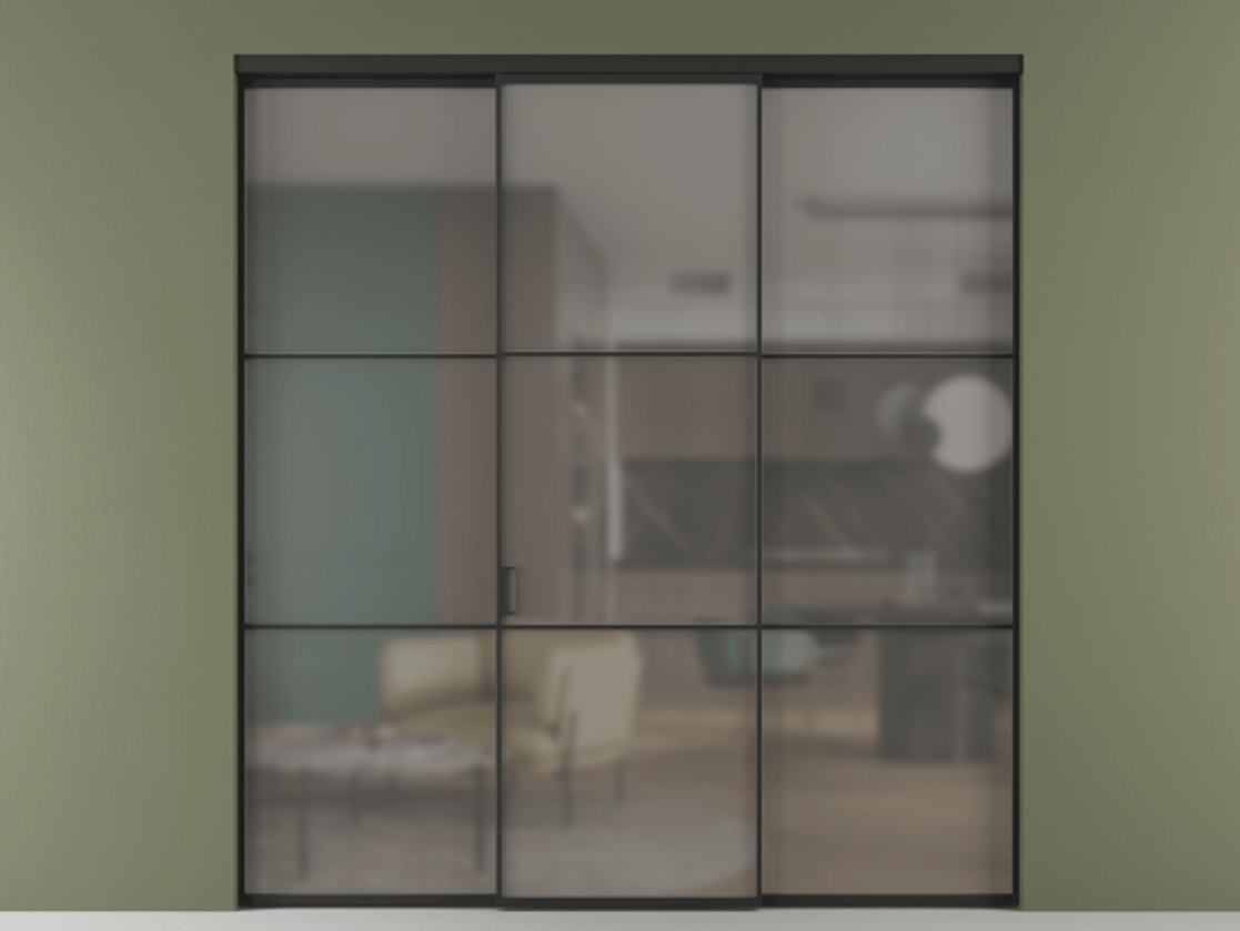 Перегородка Формато внутри проёма 3 створки АЛПР 040.03 Алюминий Черный Сатинированное серое стекло, триплекс. Скрытый короб ЧЕР Цена 1537460 AMD 1. Полотно 3 шт. (800/2100 мм)
2. Комплект установки раздвижной системы
3. Базовый комплект фурнитуры
4.Ручка Рондо. Фабрика дверей Волховец 8 (800) 551 43 19 Перегородка Формато внутри проёма 3 створки АЛПР 040.03 Алюминий Черный Сатинированное серое стекло, триплекс Цена 1537460 AMD | Volhovec