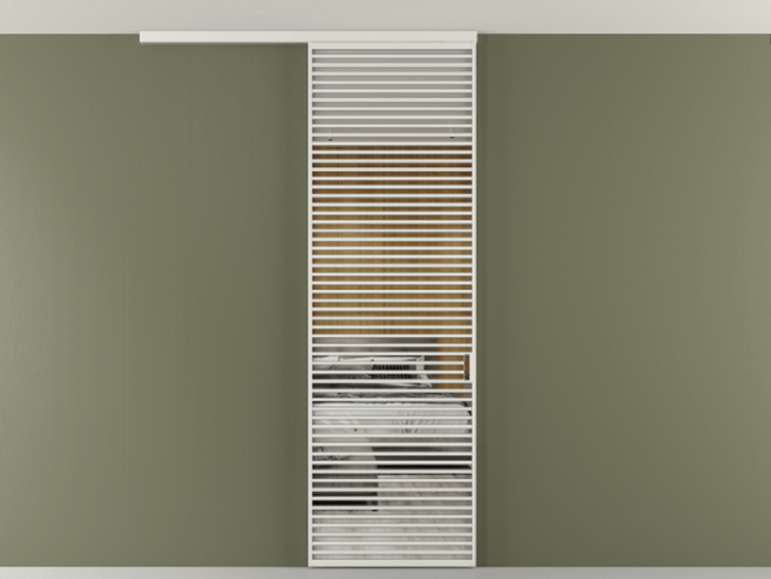 Перегородка Формато вдоль стены на потолок 1 створка АЛПР 040.07 Алюминий серый Двустороннее зеркало, триплекс , триплекс 6 мм Цена 1519491 AMD | Volhovec