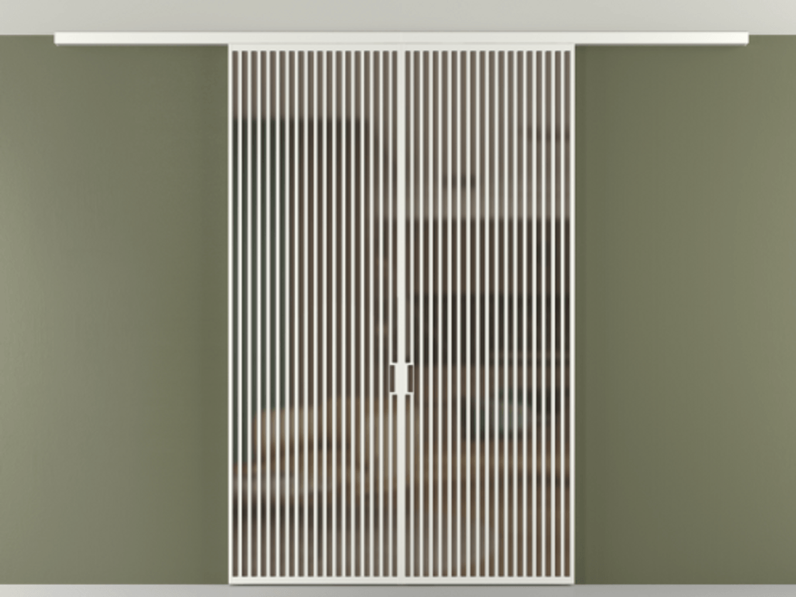 Перегородка Формато вдоль стены на потолок 2 створки АЛПР 040.06 Алюминий светло-серый Сатинированное бронзовое стекло, триплекс Цена 2991100 AMD | Volhovec