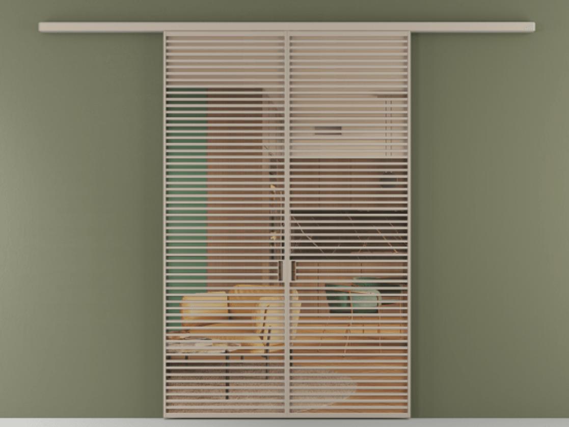 Перегородка Формато вдоль стены 2 створки АЛПР 040.07 Алюминий бисквитный Прозрачное оранжевое стекло, триплекс Цена 2309500 AMD | Volhovec