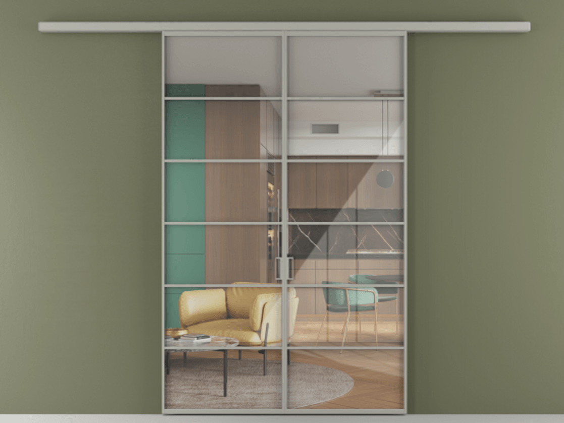 Перегородка Формато вдоль стены 2 створки АЛПР 040.04 Алюминий нейтральный серый Рефлективное прозрачное стекло "Стопсол", калёное. Цена 1562850 AMD 1. Полотно 2 шт. (800/2100 мм)
2. Комплект установки раздвижной системы
3. Базовый комплект фурнитуры
4.Ручка Рондо. Фабрика дверей Волховец 8 (800) 551 43 19 Перегородка Формато вдоль стены 2 створки АЛПР 040.04 Алюминий нейтральный серый Рефлективное прозрачное стекло "Стопсол", калёное Цена 1562850 AMD | Volhovec