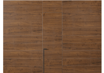 Панели для отделки стен Стеновая панель в древесной отделке Орех медный матовый. Цвет Орех медный матовый. Материал Шпон Naturwood. Коллекция Древесные отделки. Картинка.