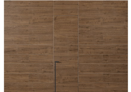 Панели для отделки стен Стеновая панель в древесной отделке Орех умбра матовый. Цвет Орех умбра матовый. Материал Шпон Naturwood. Коллекция Древесные отделки. Картинка.