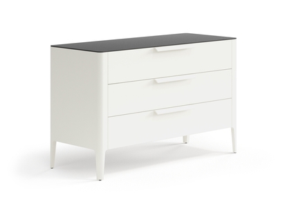 Мебель Комод Piega 3 ящика. Цвет Матовый молочно-белый. Материал Гладкая эмаль. Коллекция Комод Piega 3 ящика. Картинка.