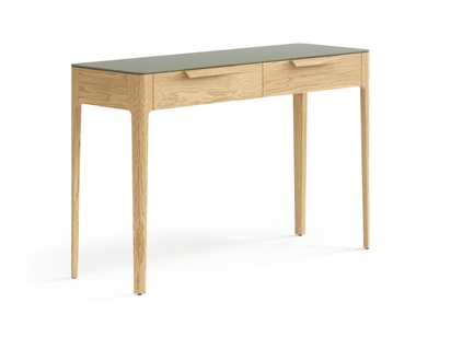 Мебель Консоль Piega 2 ящика. Цвет Дуб соломенный матовый. Материал Массив дуба матовый. Коллекция Консоль Piega 2 ящика. Картинка.