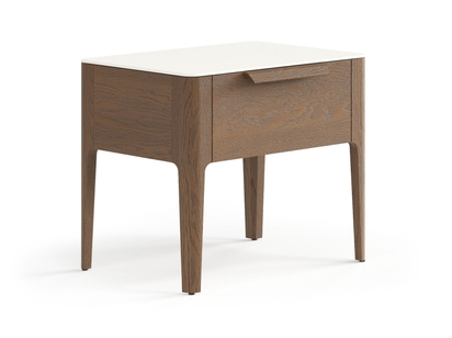 Мебель Тумба прикроватная Piega 1 ящик. Цвет Дуб туманный матовый. Материал Массив дуба матовый. Коллекция Тумба прикроватная Piega 1 ящик. Картинка.