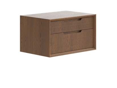 Мебель Тумба подвесная прикроватная Velvet 2 ящика. Цвет Дуб каштановый матовый. Материал Массив дуба матовый. Коллекция Тумба подвесная прикроватная Velvet 2 ящика. Картинка.