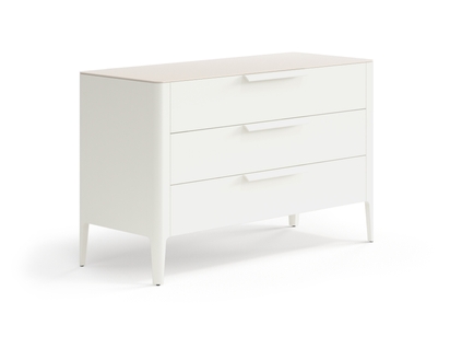 Мебель Комод Piega 3 ящика. Цвет Матовый молочно-белый. Материал Гладкая эмаль. Коллекция Комод Piega 3 ящика. Картинка.