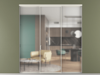 Алюминевая перегородка vn1+2_01 Matelux Crystalvision БЕЛ. Цвет Алюминий Белый. Материал Алюминий. Коллекция Перегородка Formato внутри проёма трёхстворчатая. Картинка.