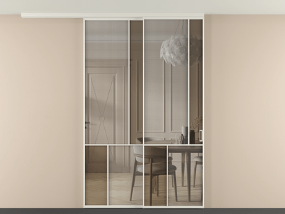 Алюминевая перегородка vdt2_1 БЕЛ. Цвет Алюминий Белый. Материал Алюминий. Коллекция Перегородка Mosaic вдоль стены на потолок телескопик синхро 2. Картинка.