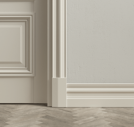 Плинтус Плинтус Высокий классический. Цвет Матовый облачно-серый. Коллекция Плинтус Высокий классический. Картинка.