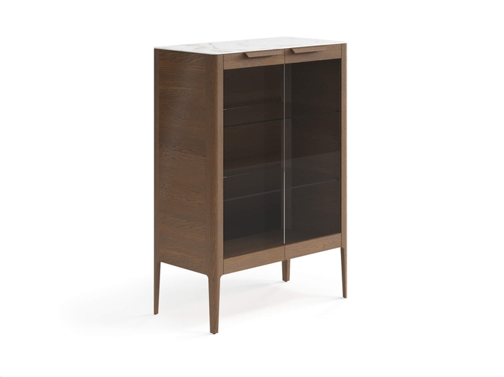 Мебель Витрина Piega. Цвет Дуб туманный матовый. Материал Массив дуба матовый. Коллекция Витрина Piega. Картинка.