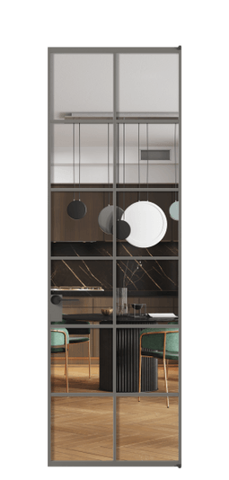 Дверь межкомнатная АЛПЛ040.05 Crystalvision АКЛС. Цвет Алюминий классический серый. Материал Алюминий в эмали. Коллекция Formato. Картинка.