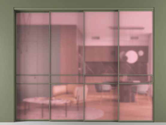 Алюминевая перегородка АЛПР 040.02_АОТ_САТ РОЗ_new. Цвет Алюминий оливковый тёмный. Материал Алюминий в эмали. Коллекция Перегородка Formato внутри проёма 4 створки с синхронным механизмом. Фото. Алюминевая перегородка АЛПР 040.02_АОТ_САТ РОЗ_new. Цвет Алюминий оливковый тёмный. Материал Алюминий в эмали. Коллекция Перегородка Formato внутри проёма 4 створки с синхронным механизмом. Картинка.