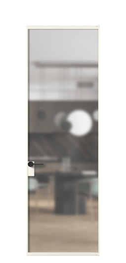 Дверь межкомнатная АЛПЛ040.01 АПБЛ Matelux Crystalvision. Цвет Алюминий пудровый белый. Материал Алюминий в эмали. Коллекция Formato. Картинка.