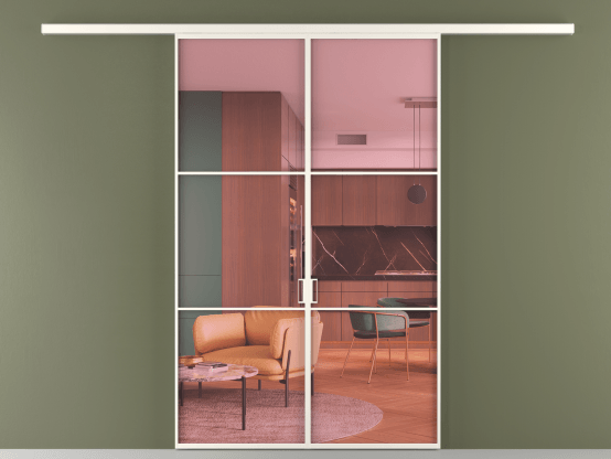 Алюминевая перегородка vd2_03_ Алюминий пудровый белый Прозрачное розовое стекло, триплекс, 6мм. Цвет Алюминий пудровый белый. Материал Алюминий в эмали. Коллекция Перегородка Formato вдоль стены 2 створки. Фото. Алюминевая перегородка vd2_03_ Алюминий пудровый белый Прозрачное розовое стекло, триплекс, 6мм. Цвет Алюминий пудровый белый. Материал Алюминий в эмали. Коллекция Перегородка Formato вдоль стены 2 створки. Картинка.