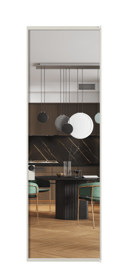 Дверь межкомнатная АЛПЛ040.01 Crystalvision АОС. Цвет Алюминий облачно-серый. Материал Алюминий в эмали. Коллекция Formato. Картинка.