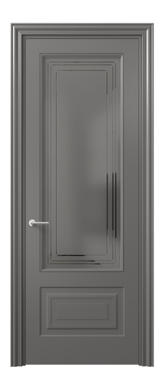 Дверь межкомнатная 8442 МКЛС Серый сатин с гравировкой. Цвет Матовый классический серый. Материал Гладкая эмаль. Коллекция Mascot. Картинка.