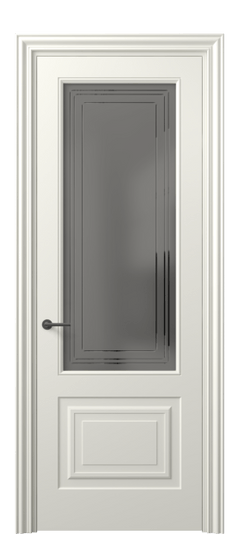 Дверь межкомнатная 8452 МЖМ Серый сатин с гравировкой. Цвет Матовый жемчужный. Материал Гладкая эмаль. Коллекция Mascot. Картинка.