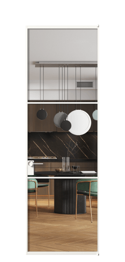 Дверь межкомнатная АЛПЛ040.03 Crystalvision БЕЛ. Цвет Алюминий Белый. Материал Алюминий. Коллекция Formato. Картинка.