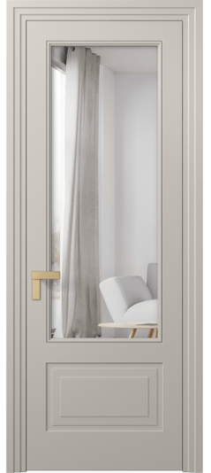 Дверь межкомнатная 8342 МСБЖ Двустороннее зеркало. Цвет Матовый светло-бежевый. Материал Гладкая эмаль. Коллекция Rocca. Картинка.