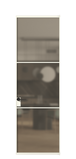 Дверь межкомнатная АЛПЛ040.03 Бронза сатин триплекс АЖМ. Цвет Алюминий жемчужный. Материал Алюминий в эмали. Коллекция Формато. Картинка.