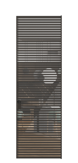 Дверь межкомнатная АЛПЛ040.07 ААН Алюминий антрацит Stopsol Clear прозрачное. Цвет Алюминий антрацит. Материал Алюминий в эмали. Коллекция Formato. Картинка.