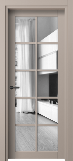 Дверь межкомнатная 2106 ПЭСК ДВ ЗЕР. Цвет ПЭТ серо-коричневый . Материал ПЭТ. Коллекция Neo. Картинка.