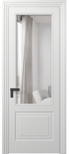 Дверь межкомнатная 8352 МБЛ Двустороннее зеркало. Цвет Матовый белоснежный. Материал Гладкая эмаль. Коллекция Rocca. Картинка.