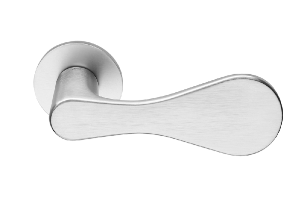 Ручки для дверей Ручка дверная Дроп. Цвет Матовый хром. Коллекция Дроп. Картинка.