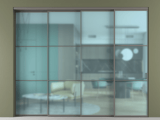 Перегородка Formato внутри проёма 4 створки с синхронным механизмом